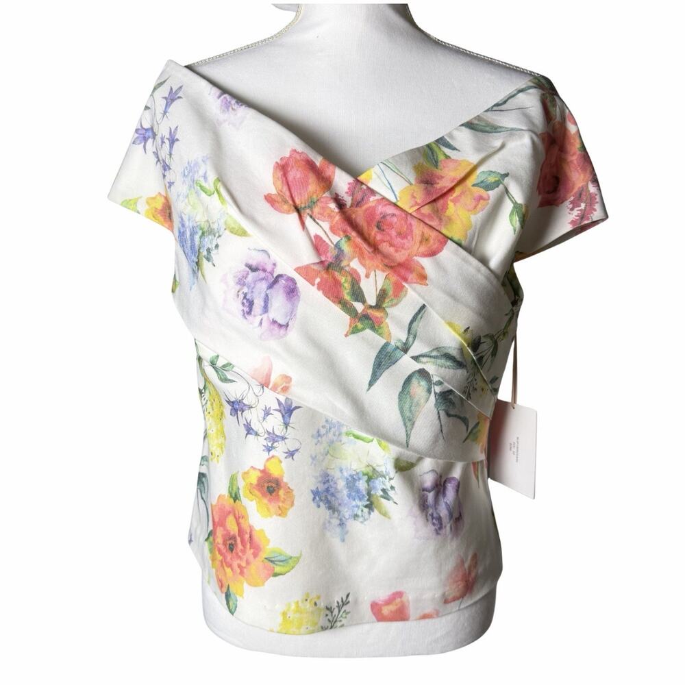 Curete Floral Off the Shoulder Floral Print Blouse Women's Size 10 NWT